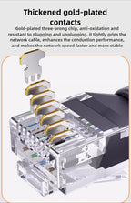 Swivel Bend Cat6a/Cat6/Cat6 Network Cable 10G X 104M Finished Jumper Fine 360° Right Angle RJ45 Connector High-Speed Data Transf