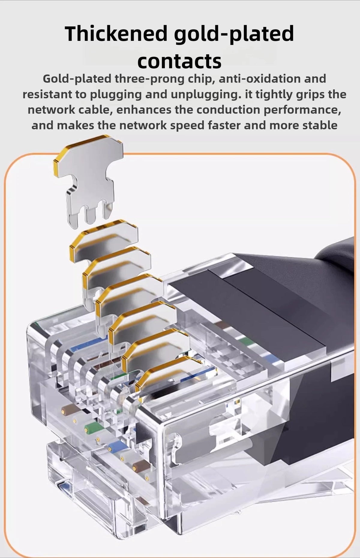Swivel Bend Cat6a/Cat6/Cat6 Network Cable 10G X 104M Finished Jumper Fine 360° Right Angle RJ45 Connector High-Speed Data Transf