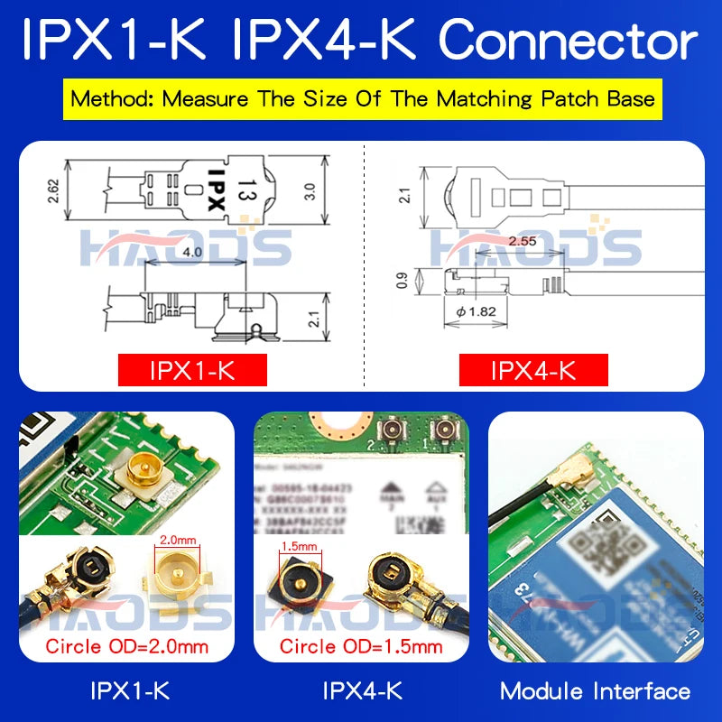 5PCS IPX to SMA Connector Cable SMA Male to uFL/u.FL/IPX to SMA Female RF1.13 RF Coaxial WIFI Antenna Pigtail Extension Cable