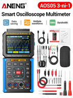 Dual-channel Oscilloscope Rechargeable 50MHz Bandwidth 200MSa/s Sampling Smart Automatic 3-in-1 Detector 25000 Count ANENG AOS05
