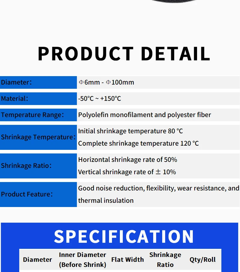 Braided Cable Sleeve Heat Shrink Tube 6/8/10/12mm Insulation Flam Retardant PET Auto Line Organizer Wire Wrap Sheath Protection