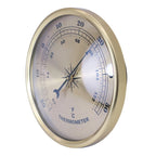 652F Diameter 90mm Gold Frame Wall Hanging Wireless Alarm Clock Barometer Thermometer Hygrometer for Indoor Outdoor