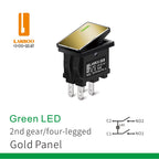 LANBOO 14mm*9mm Series 7Amp High Current Rocker Switch ON-OFF-ON 2/3Position 4/6Pin KCD1  With Red/Green Light  12V24V220V