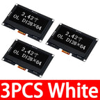 GREAT IT  2.42" 2.42 inch LCD Screen White BLUE 128x64 OLED Display Module IIC I2C SPI Serial for C51 SPD0301