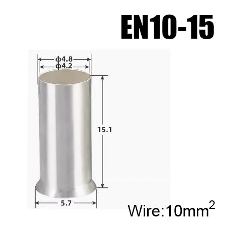 EN Copper Electrical Wire Non-Insulated Naked Sleeve Tubular Crimpare Connectors Tube Cord End Ferrules Cable Lug Crimp Terminal