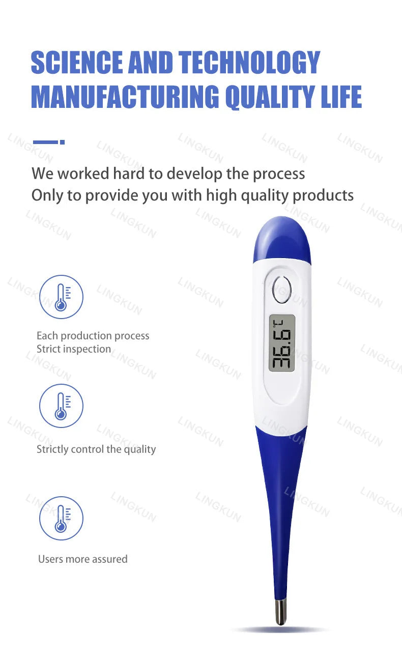 Thermometer for Adults, Soft Head Digital Oral Thermometer for Fever, Basal Thermometer with 15 Seconds Fast Reading