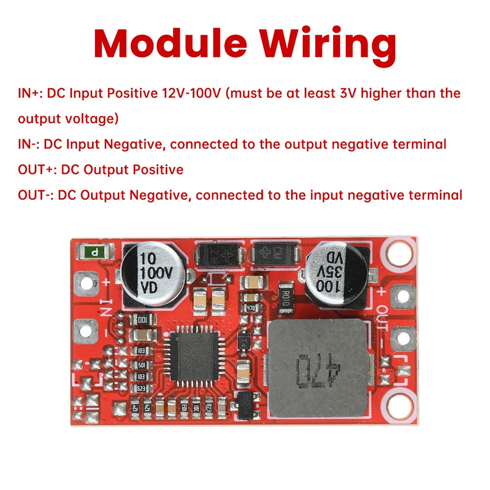 Buck Converter DC-DC 12-100V TO 5V 12V Buck Regulator Step-Down Power Supply Module 3A Low Ripple Voltage Step Down Board