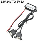 12V to 5V 3A DC-DC Step Down Module Power Converter Wire/Dual Ear USB Type C/Adapter USB-A Female/dual USB/ Connector Waterproof