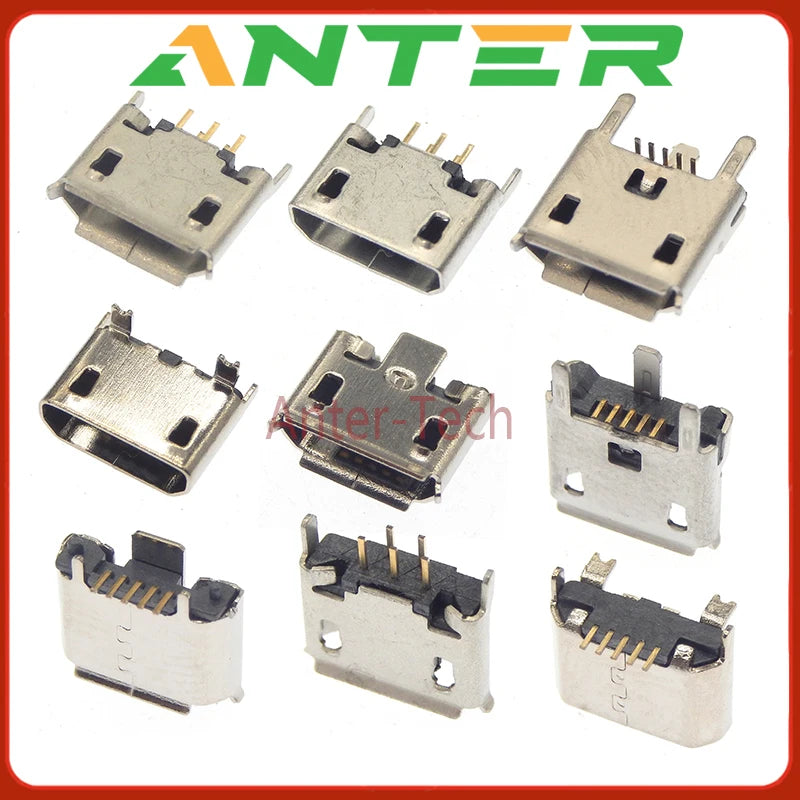 Vertical MICRO mini USB 5pin female 180-degree jack 5P in-line USB port Charging port Vertical patch power plug