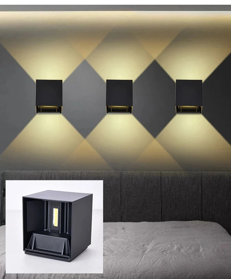 Motion Sensor Outdoor LED Wall Light LED Wall Sconce Square Waterproof IP65 Porch Garden Wall Lamp Exterior Lighting Fixture
