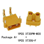 Amass XT30PW Female Or Male PCB Board Plug Banana XT30 Connector XT30PW-M or XT30PW-F or XT30U-F