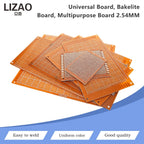 2.54mm Pitch Bakelite Universal Perfboard Stripboard Multipurpose Prototype Circuit Board Easy Soldering Single Sided DIY