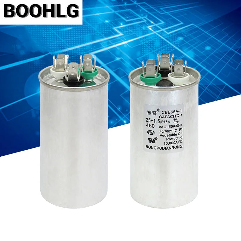 1.5P Air Conditioning Capacitor 25+1.5UF 25+2UF 30+3UF 35+2.5UF Air Conditioning Compressor Capacitor