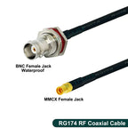 RG-174 Coaxial Cable Q9 BNC Female Waterproof to MMCX Male Connector Crimp Wire Terminal RF Jumper Pigtail Line For Wifi Card