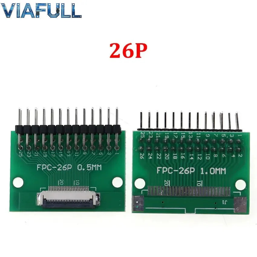 0.5mm FPC/FFC Breakout Board with Right Angle Male Pins, Pre-Soldered 2.54mm DIP Adapter for Flat Ribbon Cable, 4-80P