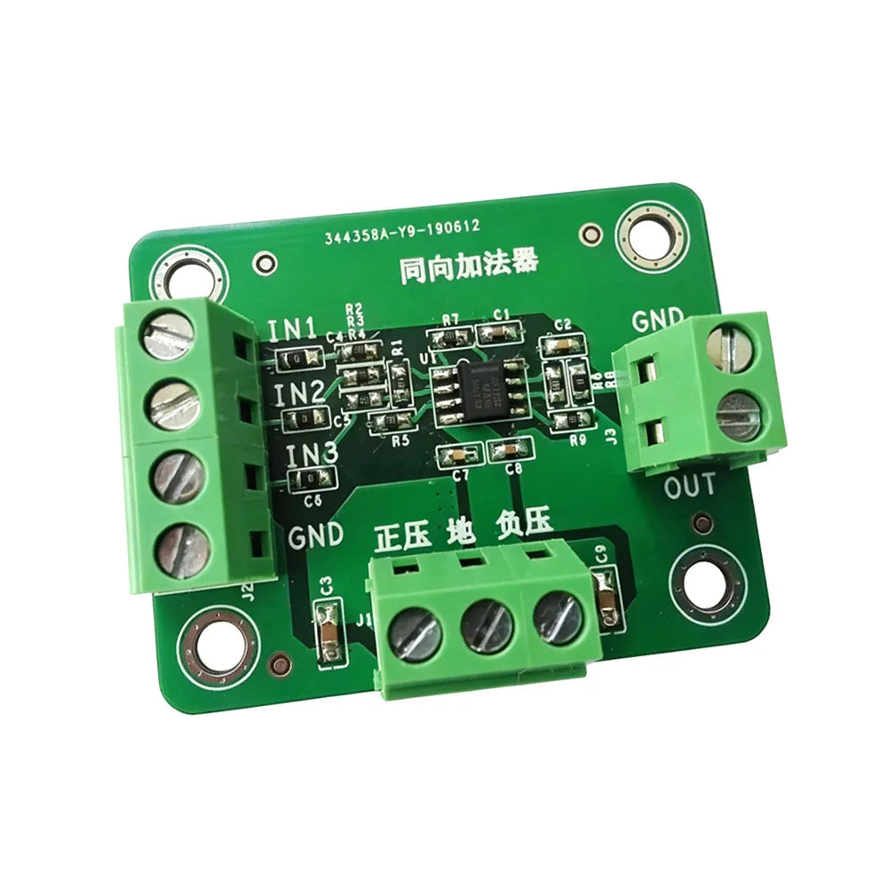 Non-Inverting Summing Amplifier Module 3-Channel Input DC Bias Offset Adjustment Signal Superposition Board