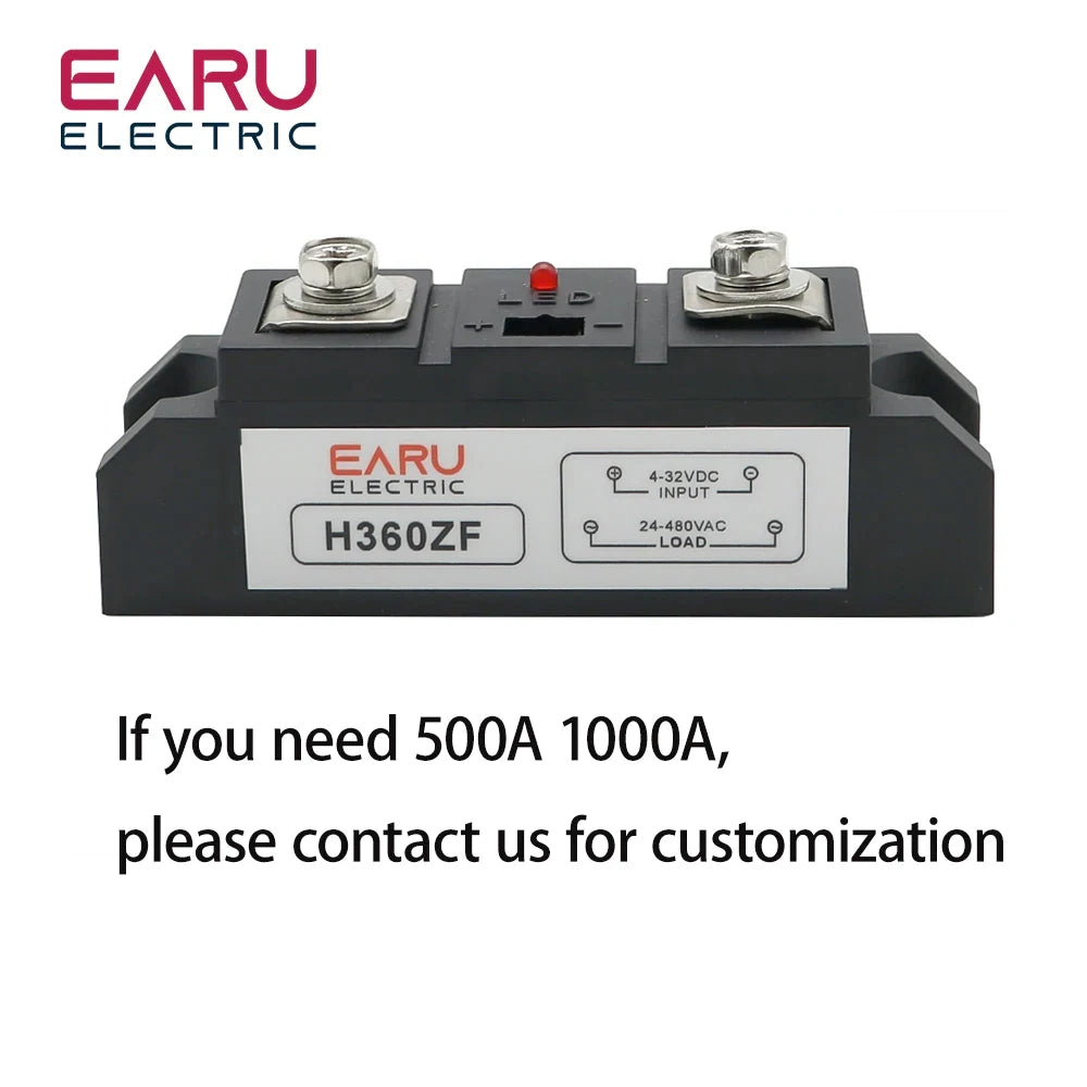Industrial Solid State Relay SSR Module Single Phase Input 3-32VDC Output 24-480VAC Industrial 60A 80A 100A 120A 150A 200A 300A