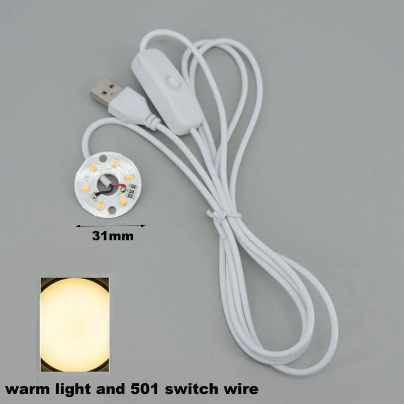 DC 5V USB Dimmer 31mm 50mm Warm White 3W 10W LED Lights 5730 Chip Single Reading Night Desk Book Tablet Lamp Switch Cable