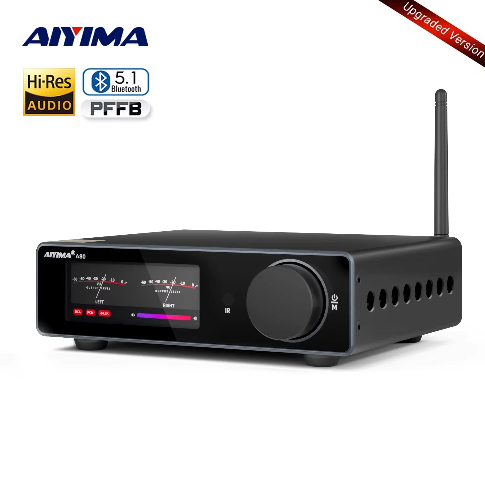 AIYIMA Upgraded A80 Power Amplifier TPA3255 DAC Bluetooth PFFB Stereo 300Wx2 Class D Digital Amp RCA TRS OPT COA USB Input