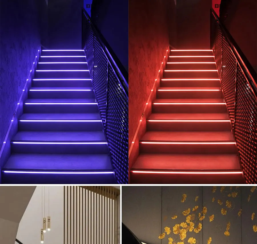 COB LED Strip PIR Motion Sensor Stair Lights Kit Step by Step Control Indoor Smart Staircase Lighting Controller with Main Line