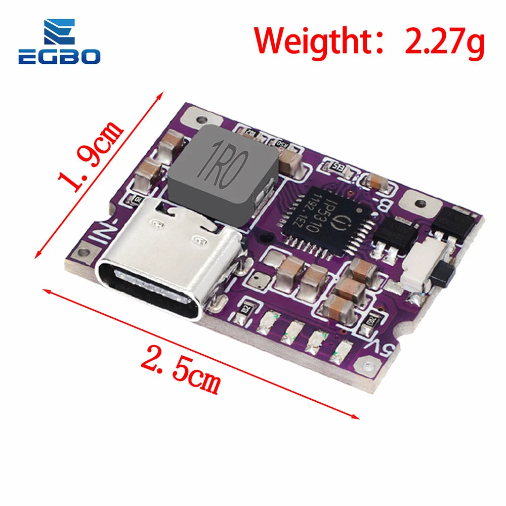 IP5310 Type-C USB-a 5V 3.1A Boost Converter Step-Up Power Module Power Bank Accessories With Switch LED Indicator