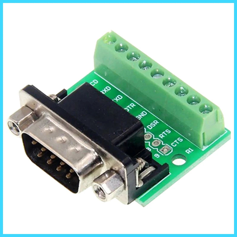 DB9 RS232 Connector D-SUB 9 Pin Male Female Plug RS485 Breakout Terminals 21-24 AWG Wire Solderless Connectors