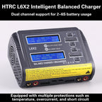 HTRC L6X2Lipo Intelligent Balanced Charger for RC Model Aircraft Dual Channel 2-6S Remote Control LiPo Battery Charger
