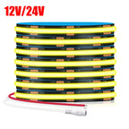 12V 24V COB LED Strip Light 3000K 4000K 6000K Black PCB 320LED/m High Density Lighting for Kitchen Cabinets Flex Tape RA90 IP30