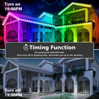 150FT Permanent Outdoor Lights, Outdoor Christmas Lights, Smart RGB App Control with 60 LEDs, LED Eaves Lights IP67 Waterproof, House Roof Outdoor Lighting for Party, Daily, Halloween, Garden