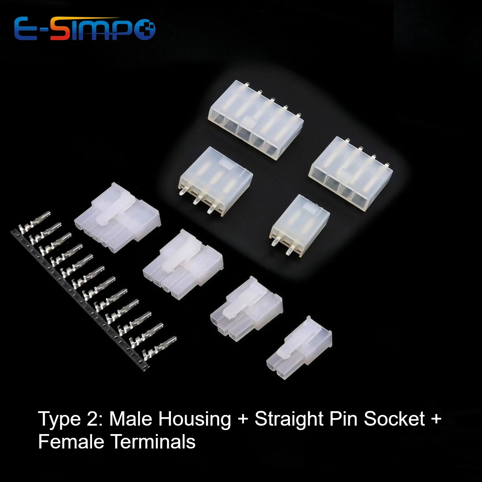 10Sets 4.2mm Pitch MOLEX Mini-Fit 5557/5559 Single Row 2/3/4/5/6P Male Female Housing Terminal Straight/Curved Needle Connector