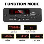 KEBIDU 50W Amplifier Bluetooth MP3 Player DC 12V MP3 Decoder Board Wireless Car Audio Moudle TF AUX FM Radio Charging For Speake