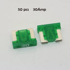 Micro Blade Fuses 50pc Assortment Pack - Car Auto Electrical Replacement Fuse