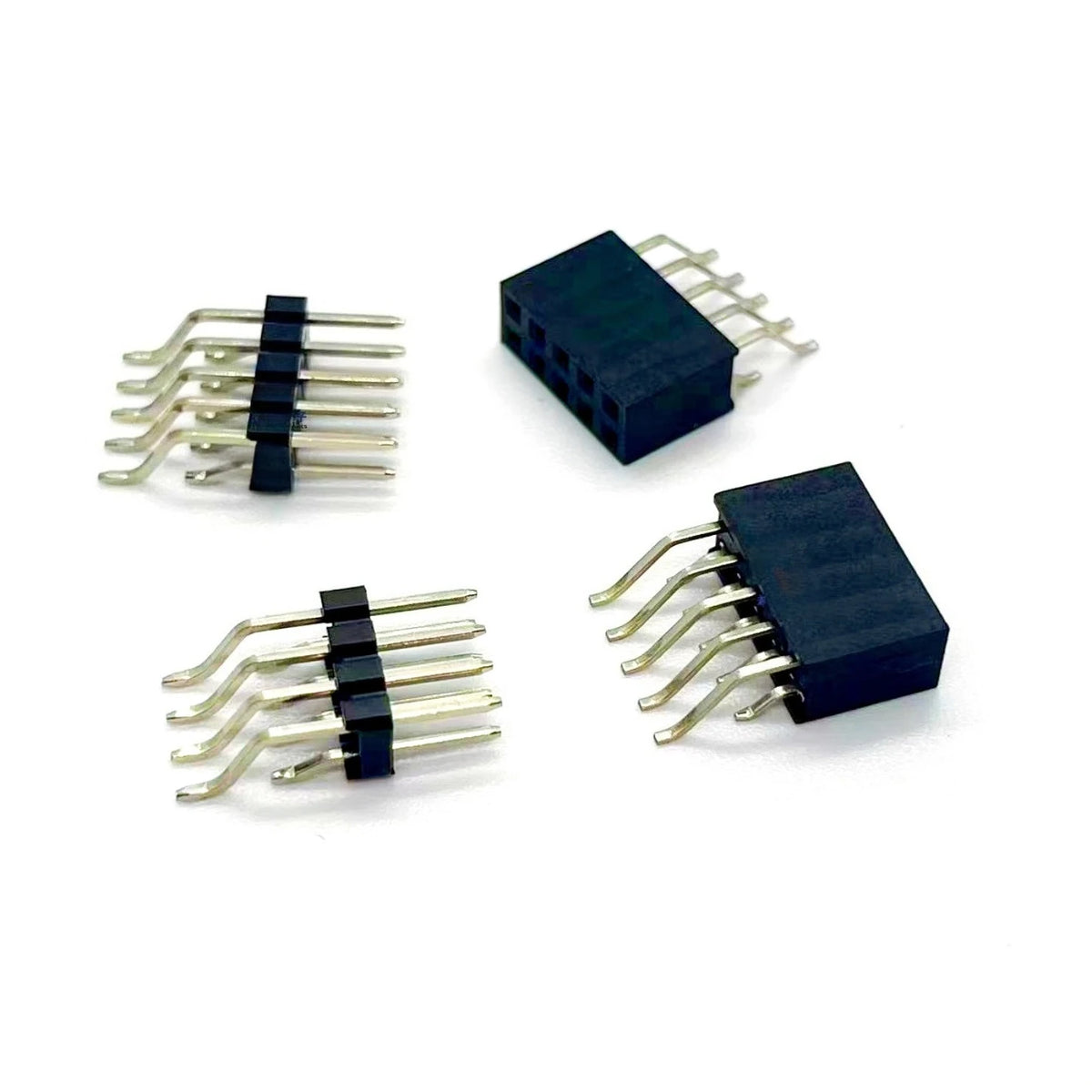 10pcs 2.54mm Double Row Right Angle RA SMT Horizontal SMD/SMT 2X3/4/5/6/7/8/10/20/40P PCB Surface Mount PH8.5 Male Female Header