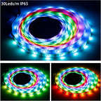 WS2811 WS2812B WS2813 WS2815 30/60/144Pixels/Leds/m 5050 RGBIC Smart LED Strip WS2812 Individually Addressable IC Light DC5V/12V