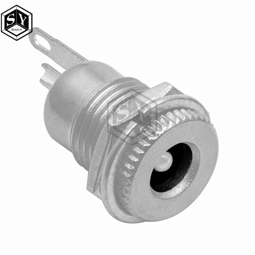 DC099 5.5 mm x 2.1mm DC Power Jack Socket Female Panel Mount Connector Metal DC-099 Open Hole 11MM 5.5*2.1 5.5*2.5