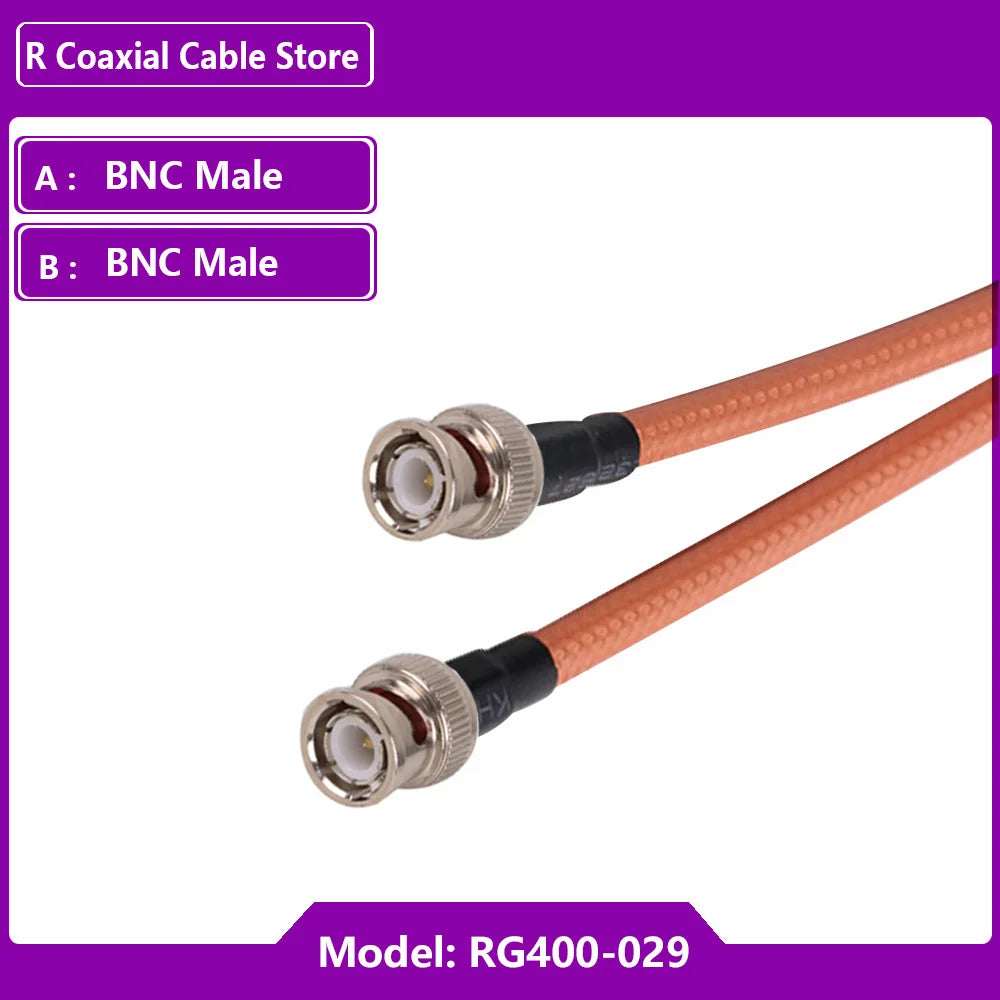 1PC RF Coaxial Cable BNC Male to BNC Male Plug RG316 RG174 RG58 RG179 RG400 RG402 Crimp Connector Dual BNC Male Plug Wire