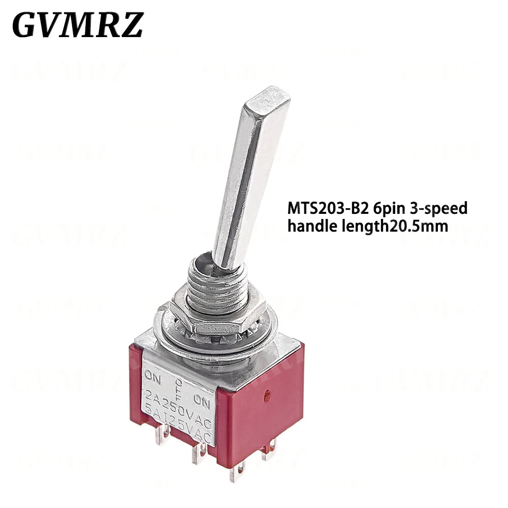2PCS Flat Handle 6mm Panel Mount Mini Toggle Switch 3/6Pin 2/3 Positions ON OFF ON Locking Momentary RC Model Remote Controlller