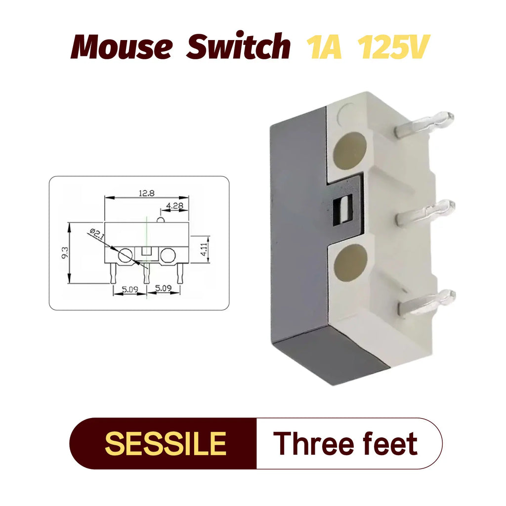 20/100/1000Pcs Micro Limit Switch Momentary Push Button Switch 1A 125V 3Pins SPDT Mouse Switch