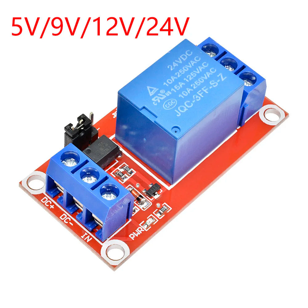 1 Channel 5V 9V 12V 24V Relay Module Board Shield With Optocoupler 12V Relay Module Support High and Low Level Trigger