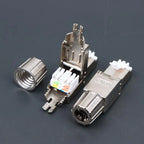 1Pc Zinc Alloy Shielded Ethernet Termination Plugs Cat7 Cat6A Cat8 RJ45 Connector Tool-Free