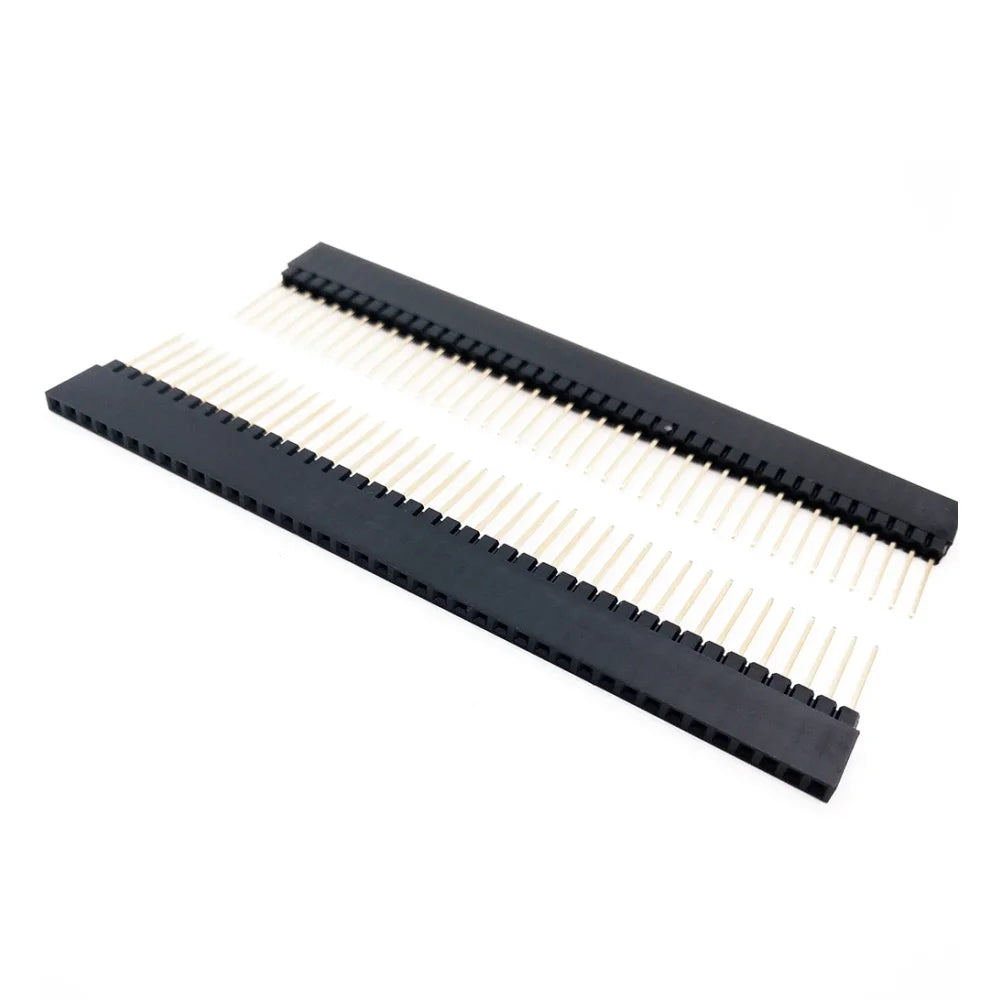 PC104 Single Row Female Header 1x40 Pin, 2.54mm Pitch Long Pin Stacking Connector Strip (5/10/20 Pcs)
