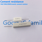 10Pcs Ceramic Cement Resistor 5W 10W 20W 0.1R 0.5 1 2 3 4.7 10 20 50 100 Ohm 6.8k 0.25R 0.5R 3R 10R 51R 100R 680R 1K 5K 10K
