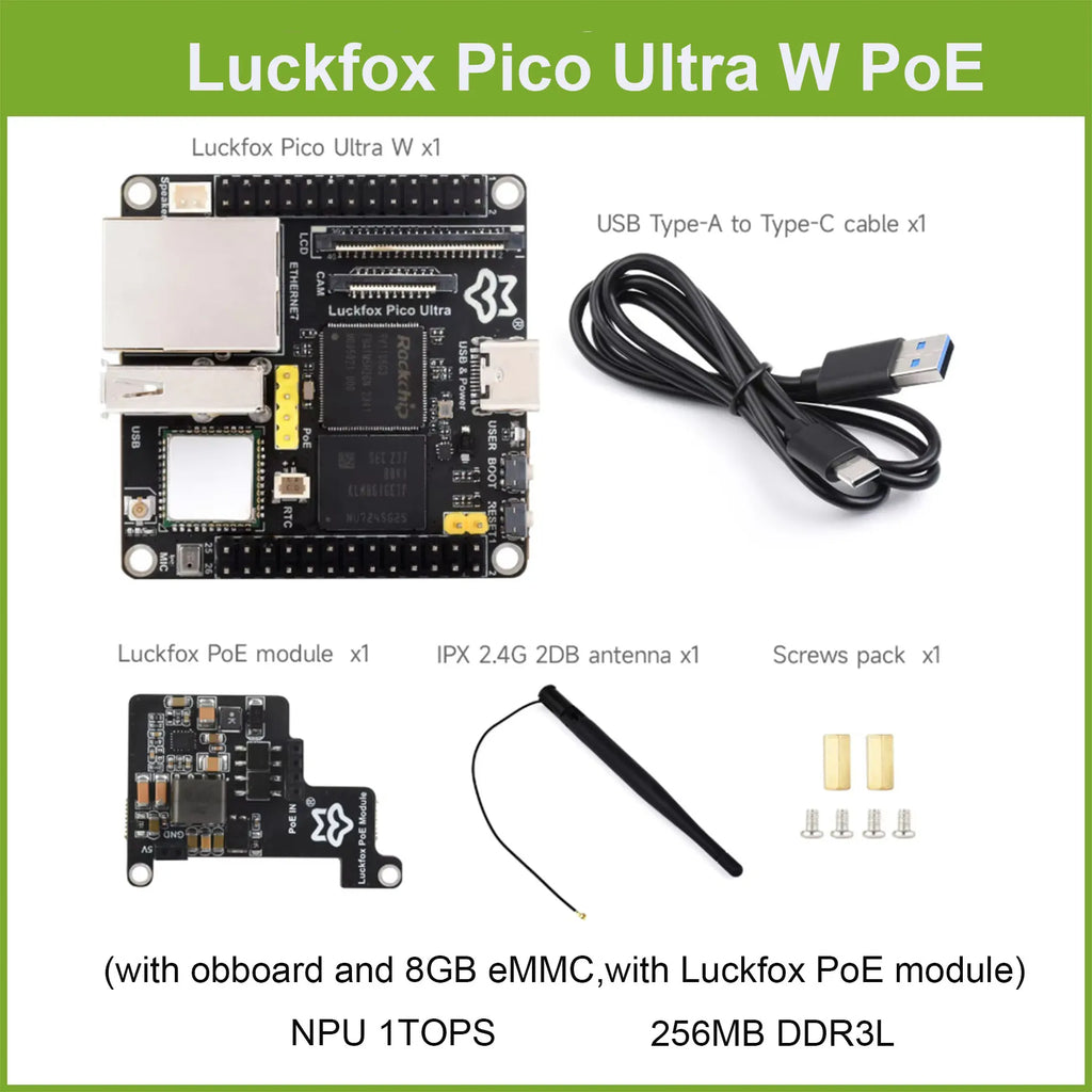 Luckfox Pico Ultra B RV1106 Linux Micro Development Board, Integrates ARM Cortex-A7/RISC-V MCU/NPU/ISP Processors