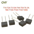 10Pcs/Lot T1A/2/3.15/4/5/6.3/8A/10A/15A/16A/20A 250V MTS Black Square Slow Blow Current Encapsulated  Fuse 8MM（L）*4MM(W)*7MM(H)