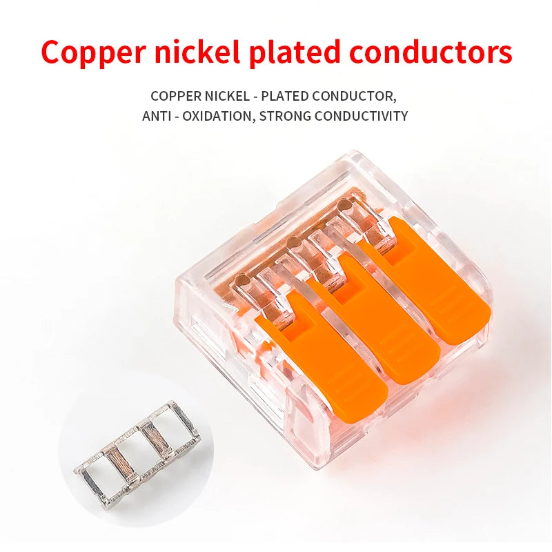 CMK66 Quick Wire Connector Easy Splice Lever Type Push In 2/3/4/5 Ports Push-In Terminal Block Home LED Light Wiring 0.2-6mm