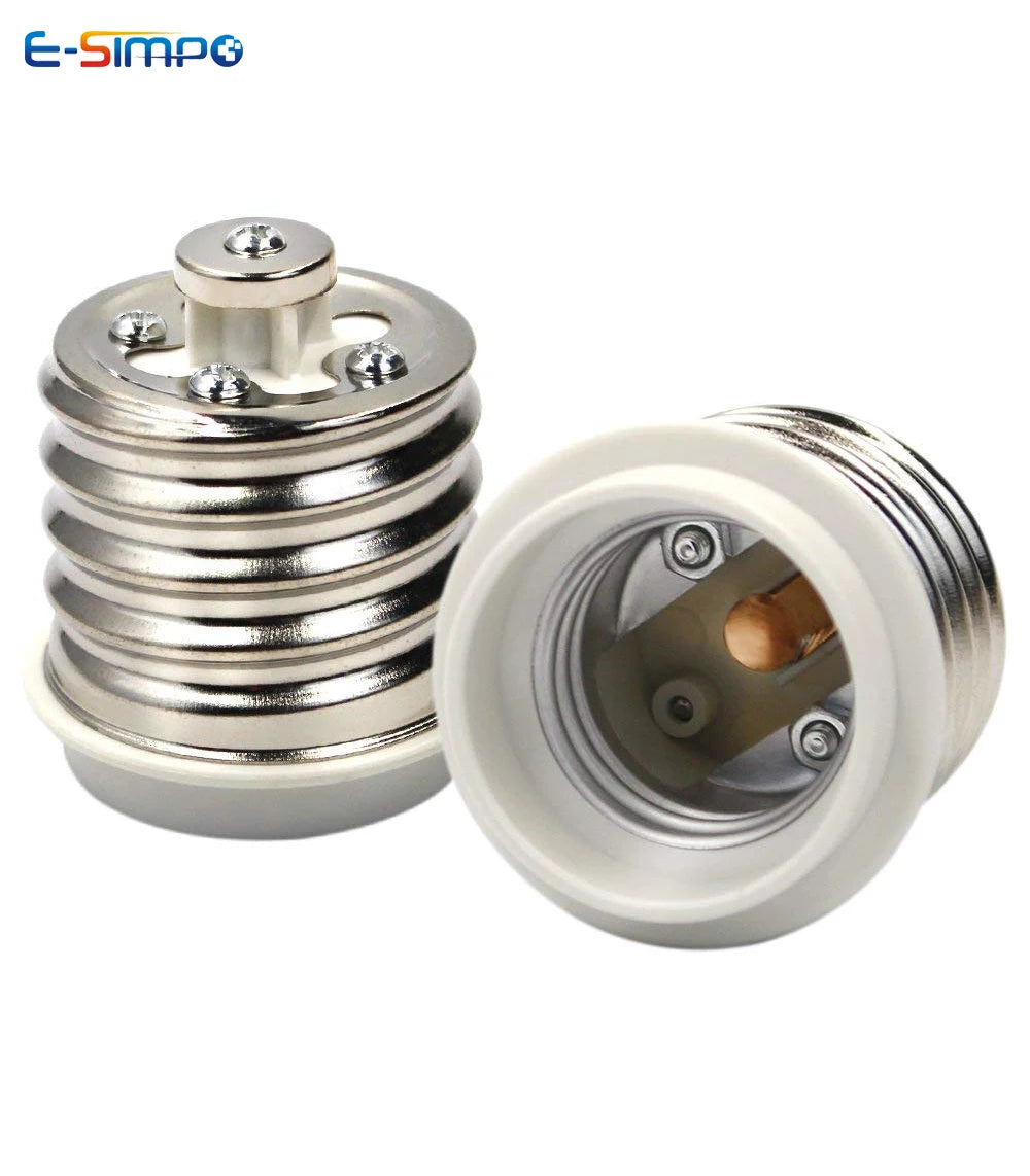 E27 To E40, E40 TO E27 Porcelain High Temperature Resistant Plastic Lampholder LED CFL Halogen Light Socket Bulb Base Adapter