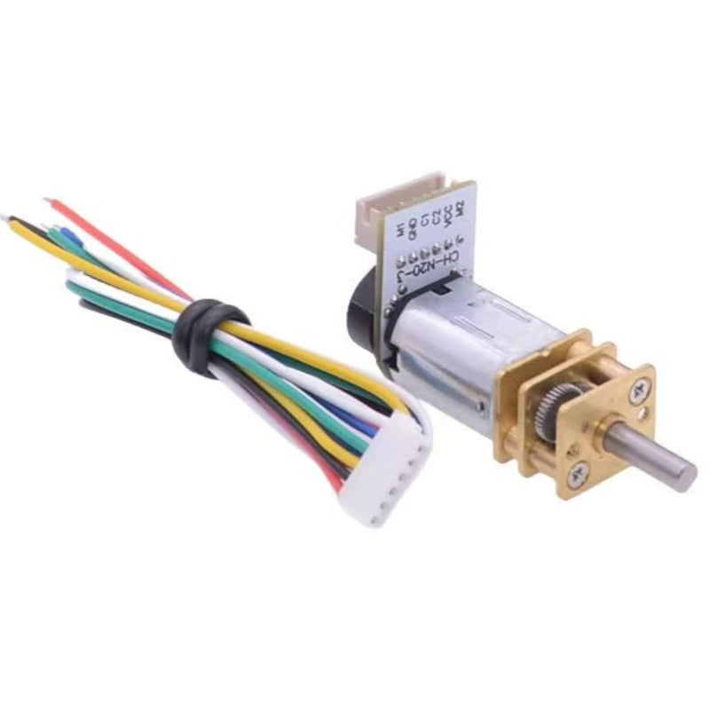 GA12 N20 Encoder DC 6V Mini Micro Metal Gear DC Motor Gearwheel High Torque 15 25 50 70 100 150 300 500 1500RPM 7PPR Hall Sensor