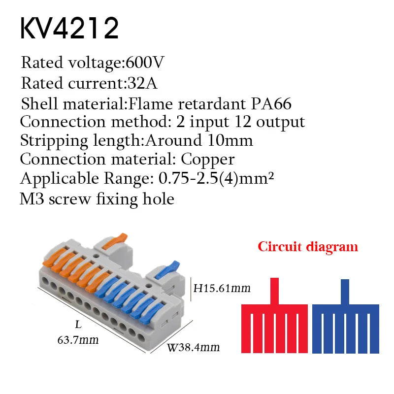 Wire Connector Electrical Cable Terminals Blocks Universal Quick Conductor Splitter Push-in LED Tool Mountable Rail Junction Box