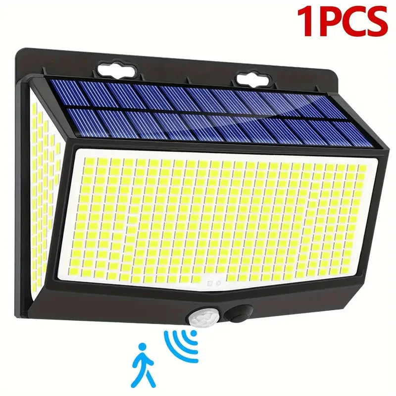 1/2/4Pcs 468LED Solar Wall Lights Outdoor PIR Motion Sensor Solar Sunlight Street Light 3 Modes for Yard Garden Patio Decoration