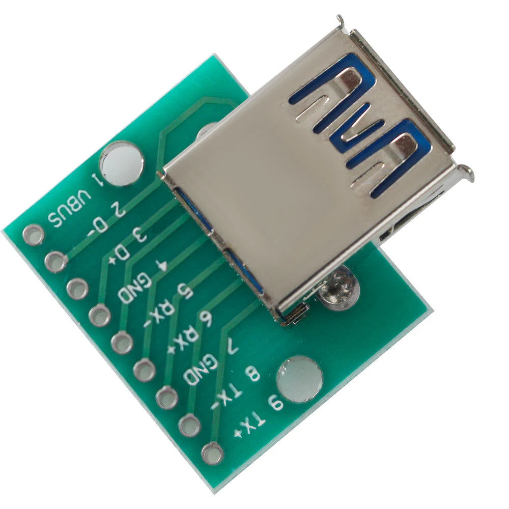 2PCS USB To DIP Adapter Female Connector 2.54 Connector B Type-C USB 3.0 Female PCB Converter Adapter Breakout Board